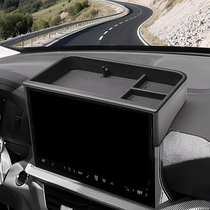 HGWEI Dash Storage Tray Compatible with 2025 2026 Ford Explorer (Active/T-Line/ST/Platinum/Tremor) Interior Accessories Behind 13.2" Screen Center Console Dashboard Organizer Insert Mount Holder
