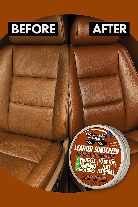 Leather UV Protector Deep Conditioner – Revive, Protect & Restore Leather – UV Shield & Water Repellent for Outdoor Use – Prevents Cracks Fading & Drying on Car Seats, Furniture, Boots, Bags & Tack