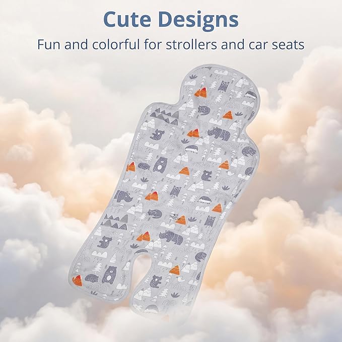 Pinkunn Gel Car Seat Baby Cooling Pad for Summer Breathable Stroller Cooler Pad Multifunctional Carseat Cooling Mat for Baby Child Dining Chair Safety Seat Stroller(Gray,Forest)