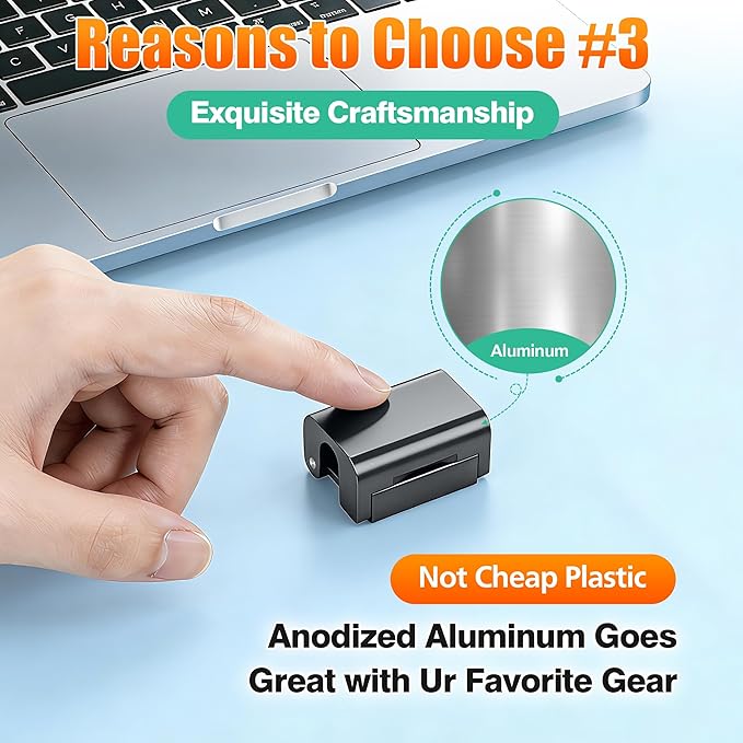 AGVEE 4 Pack Magnetic Cord Organizer Clips, 10mm Ultra-Thin Aluminum Cable Management Holder, 2 Pairs of Strong Magnets Keeper for Home Desk Office Gadgets Accessories, Residue-Free Tape, Dark Gray