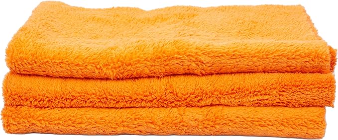 Maxshine 16" x 24" Universal 3-Pack Orange 500GSM Edgeless Microfiber Towel – Ultra-Soft & High Absorbency – Ideal for Car Detailing, Polishing & Finishing – Lint-Free Cleaning Cloth