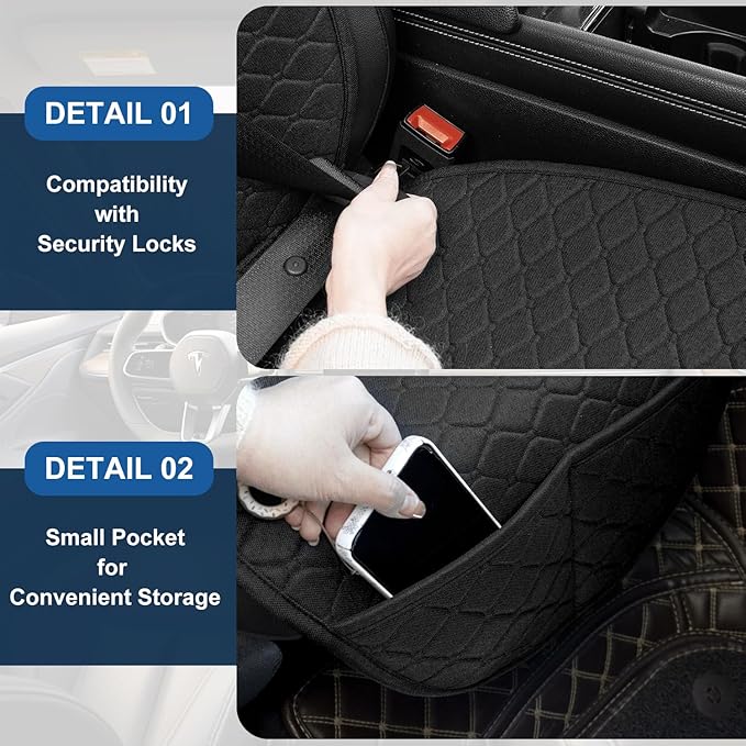 2 Pack Car Seat Covers, Front Seat Covers for Cars, Breathable Linen Car Seat Protector, Universal Fits for Most Automotive, Vehicles, SUVs, Cars, Sedans(Black)