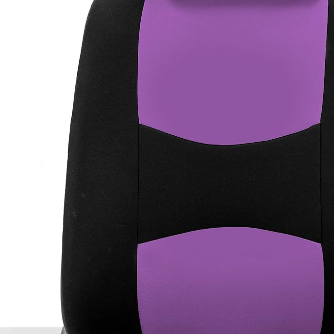 FH Group Flat Cloth Car Seat Covers Purple/Black