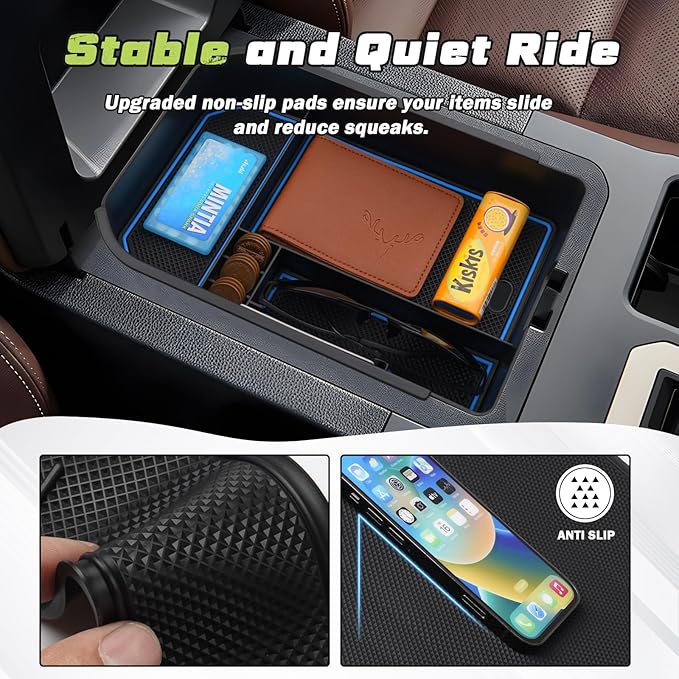Sunsdrew for 2024 2025 Toyota Land Cruiser Center Console Organizer Insert Console Tray Land Cruiser ABS Armrest Storage Box for 2024 2025 Land Cruiser Accessories