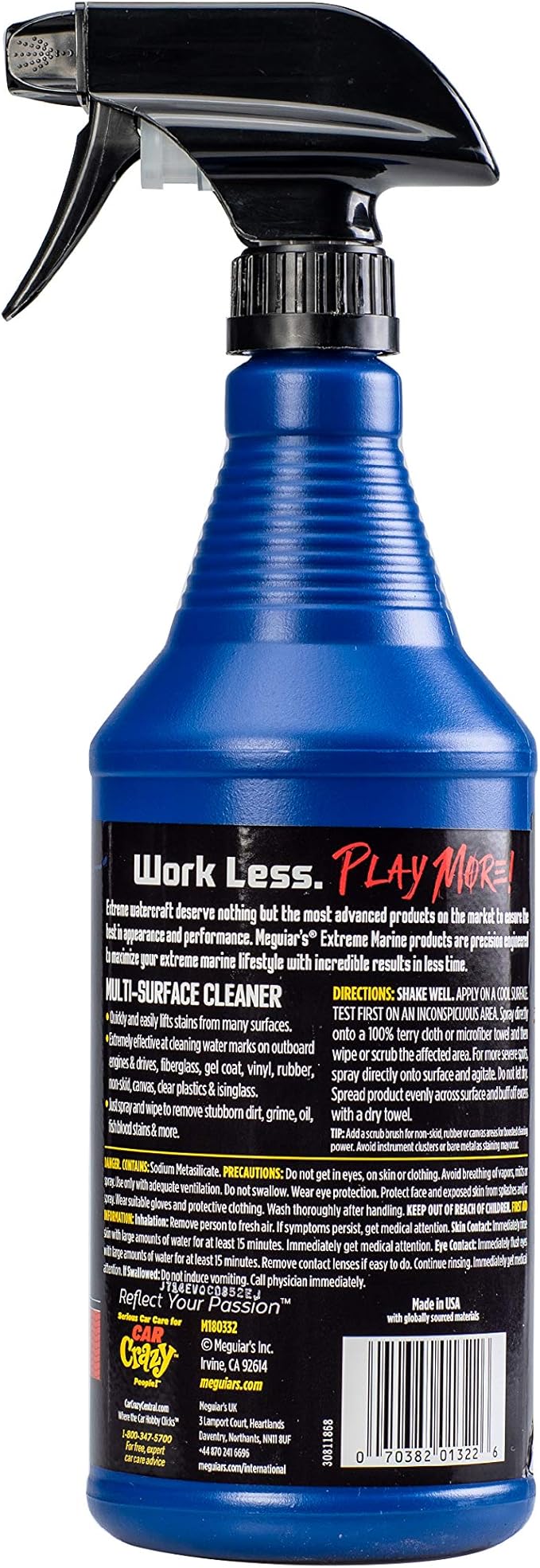 Meguiar's M180332 Extreme Marine Multi-Surface Cleaner – 32 Oz Spray Bottle (Pack of 2)