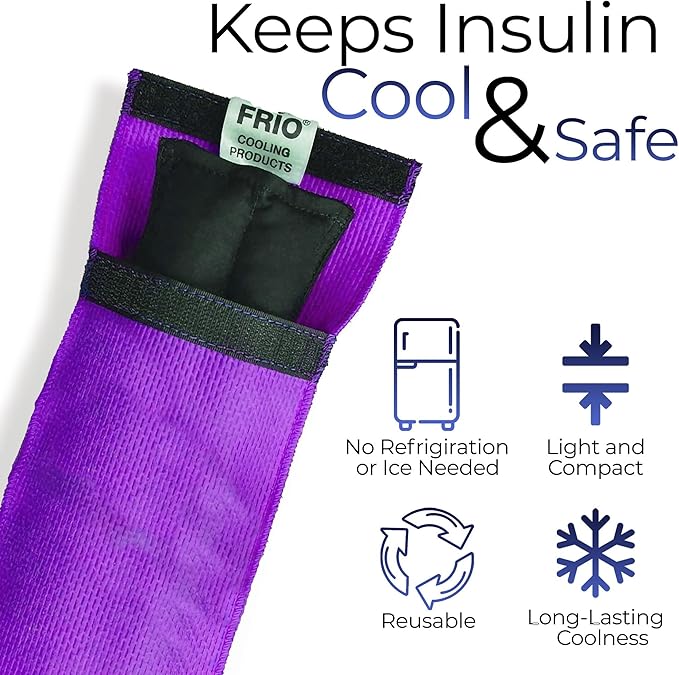 FRIO Cooling Wallet - Insulin Cooler for 45+ Hours of Stress Free On The Go - Purple - Duo