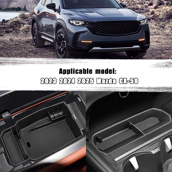 Center Console Organizer Compatible with 2023 2024 2025 2026 Mazda CX-50 Center Console Insert Tray Armrest Storage Box Coin Holder Interier Accessories