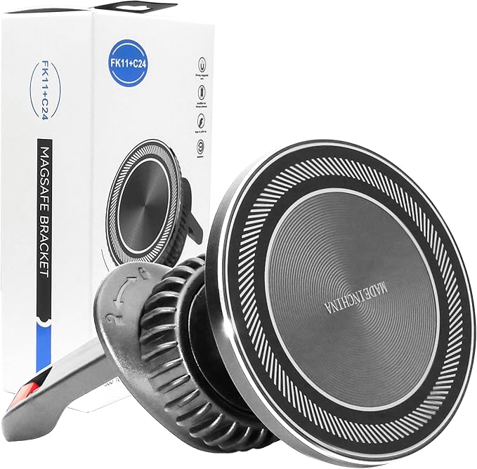 Magnetic Car Phone Holder, N55 Strong Magnets, 360° Rotation Dashboard Magnetic Phone Holder for Car, Folding Car Magnet Phone Mount for iPhone 16 15 14 13 Pro Max (Round-5)