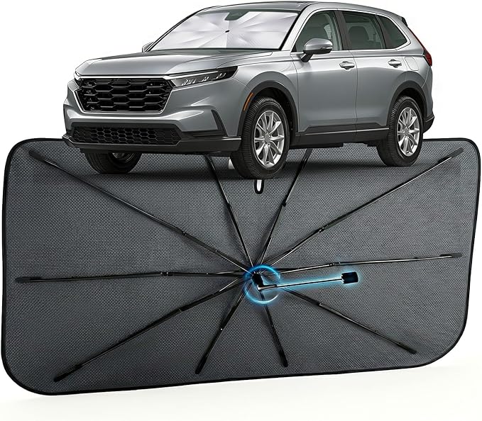 Car Windshield Sun Shade for Honda CRV 2023-2026 –[Reflective Coated Fabric] Sunshade Umbrella for Front Window, Car Shades Sun Visor Keep Car Cool and Protects Interior, 1:1 Exact Fit