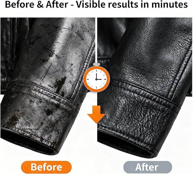 XIRUJNFD 160g/5.6oz Cleaning and Care Cream for Leather Care Conditioner, Restores & Protects for Dashboard, Steering Wheel Protection, Bag, Clothing, Sofa, Furniture, with Towels & Sponges (1)