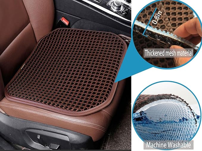 New Summer Vented Cooling Air Mesh Seat Cushion Pad for Car,Universal Ventilated Breathable Seat Cover Fits Car SUV Truck Van Pickup of Driving Seat for Men Women (Black-SeatCushion-1PCS)