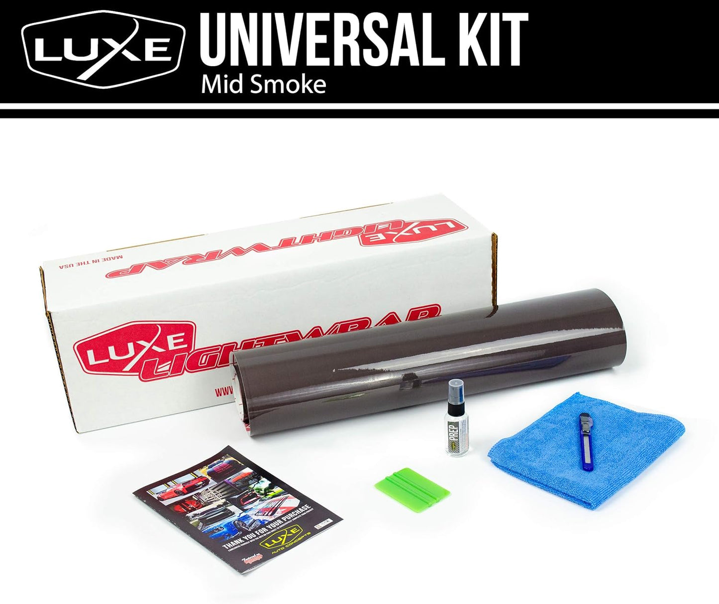 Luxe LightWrap Mid Smoke Gloss Universal Headlight Tail Light Tint Kit (20” x 2 Yard)
