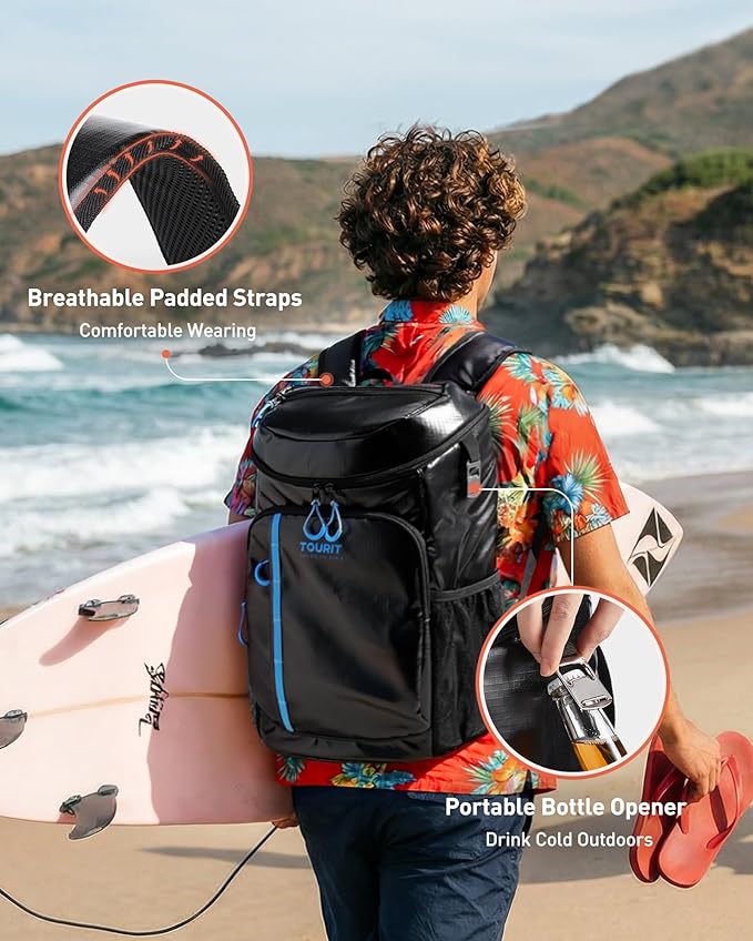 TOURIT Cooler Backpack 30 Cans Lightweight Insulated Backpack Cooler Leak-Proof for Men and Women