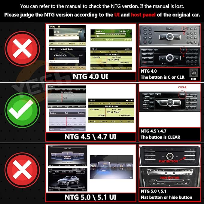 12.3 Inch Linux Car Touch Display Screen for Mercedes Benz 2012-2015 C A CLA GLA Class W204 W176 C117 X156 NTG4.5/4.7 System, Support iOS 26 CarPlay Android Auto Mirror Link