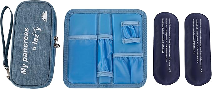 apollo walker Insulin Cooler Travel Case Diabetic Medication Cooler with Ice Packs and Insulation Liner Insulin Cooler Travel case TSA Approved