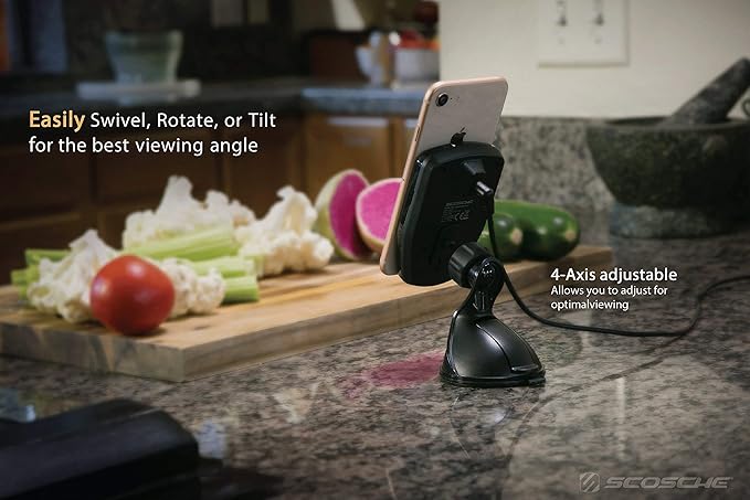 SCOSCHE MPQHC-XTSP1 MagicMount Suction and Adhesive Mount Charger for Mobile Devices