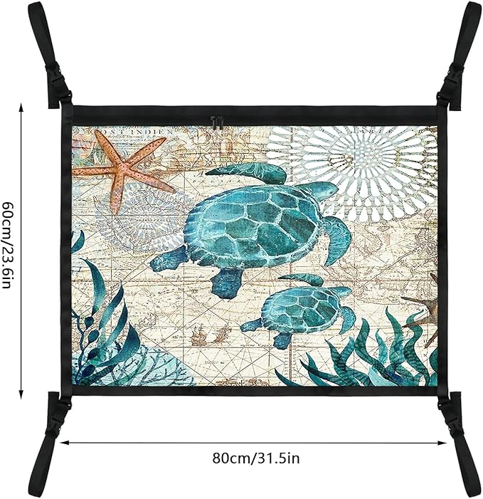 Seaturtle Car Ceiling Cargo Net Pocket Hanging Storage Bag with Zipper 31.5"x21.6" Double-Layer Mesh Car Roof Storage Organizer Long Road Trip Truck SUV Travel Camping