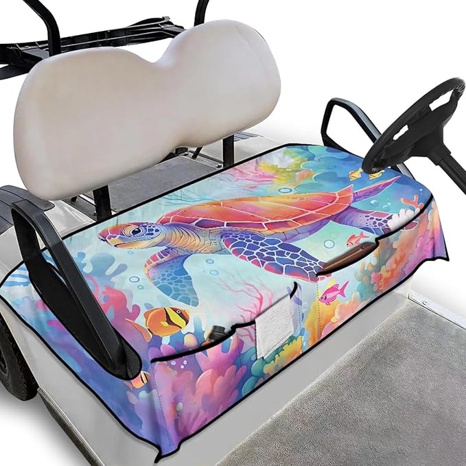 Biyejit Golf Cart Seat Covers with 4 Pockets Golf Cart Seat Towel Blanket Fits 2-Seat Golf Carts, Golf Cart Accessories