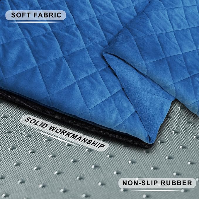 YOKYHOM Golf Cart Seat Covers, Golf Cart Seat Towel Blanket, Short Plush Surface, Soft and Comfortable, Suits EZGO, Yamaha, Club Car and Other 2-Seat Golf Carts, 51"x 30.5", Deep Blue