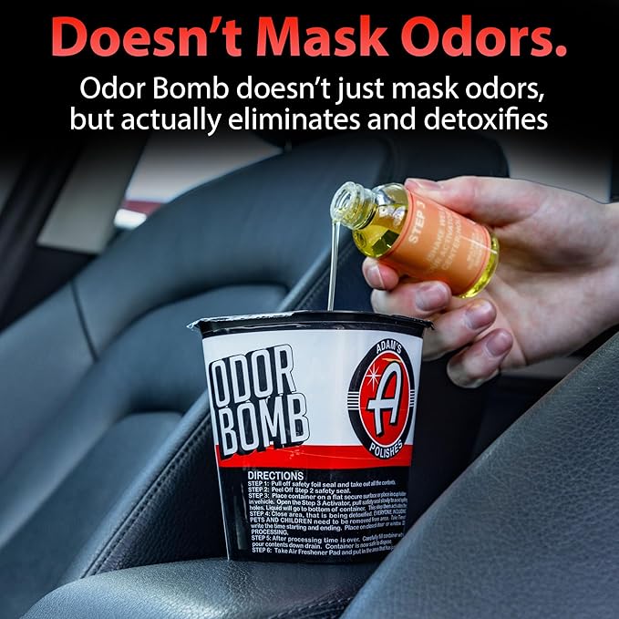 Adam's Polishes Odor Bomb, Odor Neutralizer for Car and Home, Fights Bad Odors, Eco Friendly, Pet Safe, Long Lasting, Works on All Odors