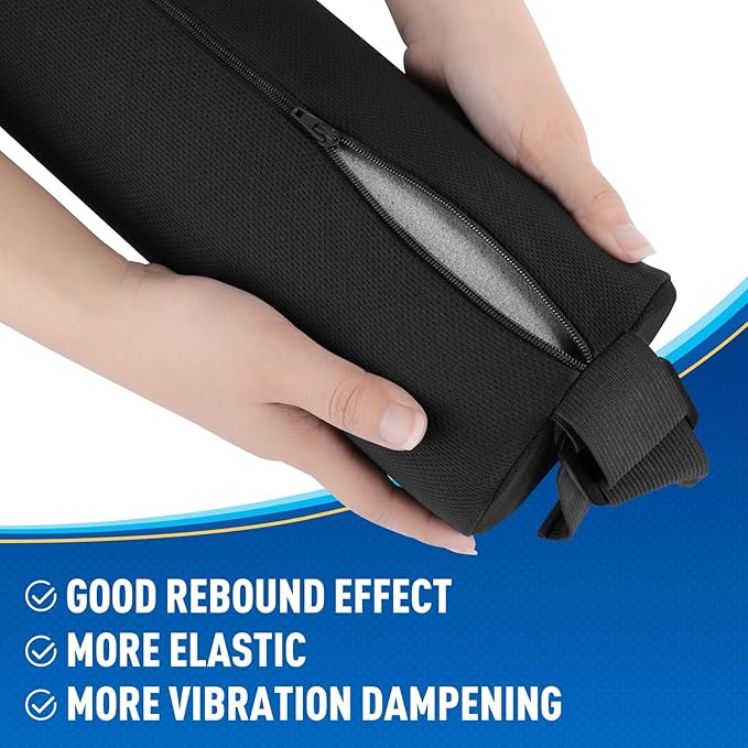Lumbar Roll Support Pillow for Office Chair, Car, Gaming Chair, Memory Foam Back Cushion with Washable Cover for Relieving Back Pain & Improving Posture,Black