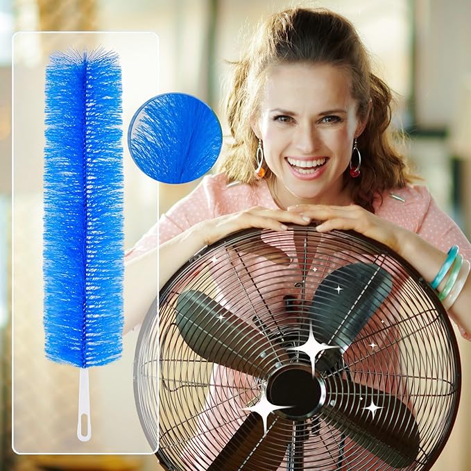 Fan Cleaner Brush，Fan Brush Cobweb Duster Microfiber Duster Ideal for Ceiling Duster, Air Vents, Curtains，Fan Cleaner for Box Fan（2PCS）