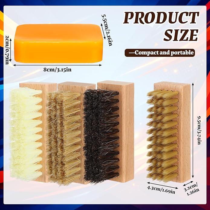 Didaey 5 Pcs Football Prep Kit for Improved Tack Leather Football Conditioning Brush and Wax Set for Youth Adult Training Leather Bowling Ball Sneaker Maintenance