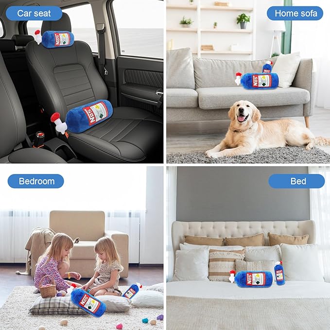 Car Neck Pillow NOS Pillow Bottle Car Headrest Pillow Soft Plush Neck Support Cushion for Driving, Office,Home,Party Decorations(11 inch&18 inch)