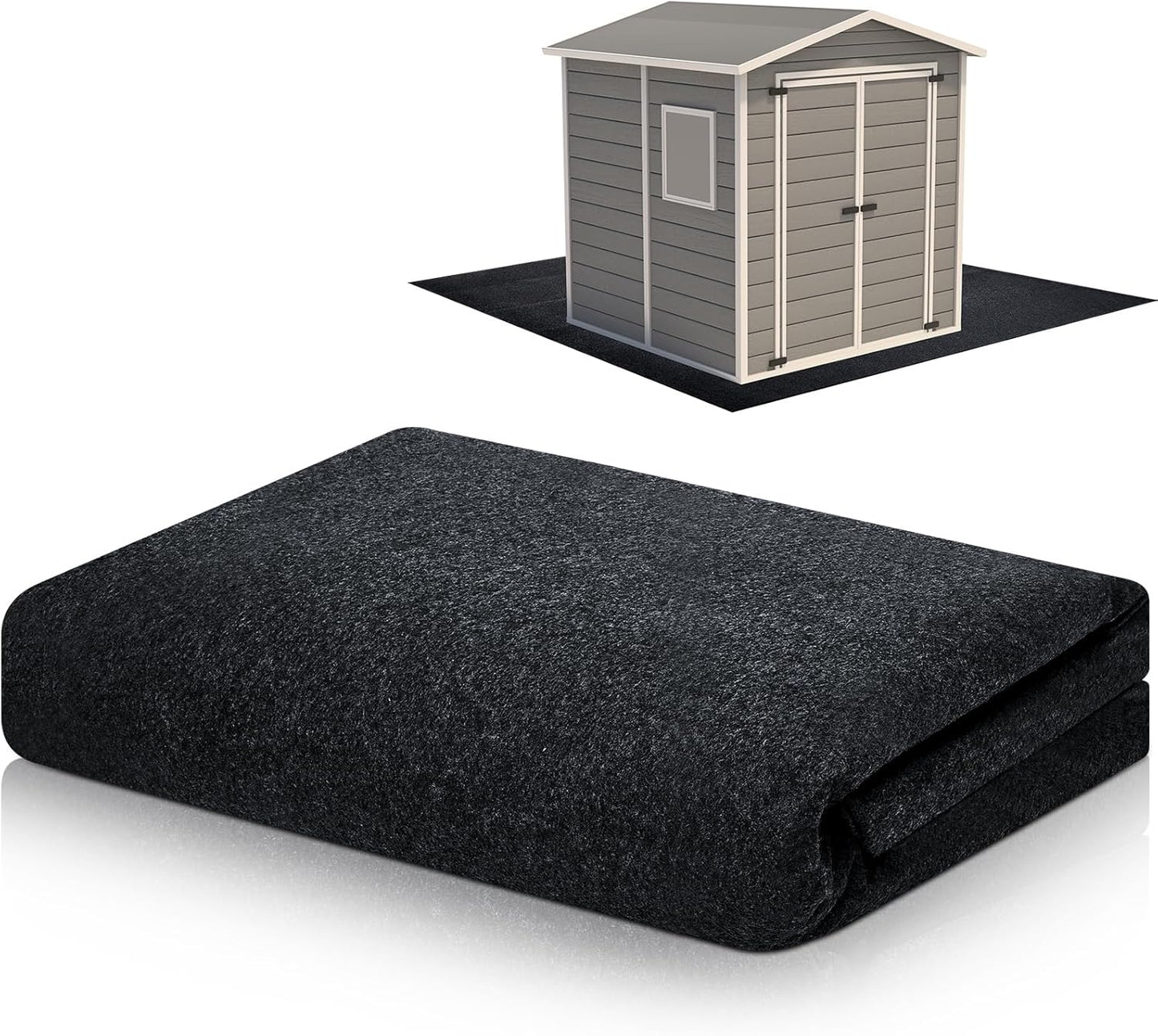 Haull Outdoor Storage Shed Floor Moat Waterproof Outdoor Carport Mat Thickened Soft Patio Furniture Pad Washable with Non Slip Backing, Storage Shed Not Included(8.2 x 10.2 ft)