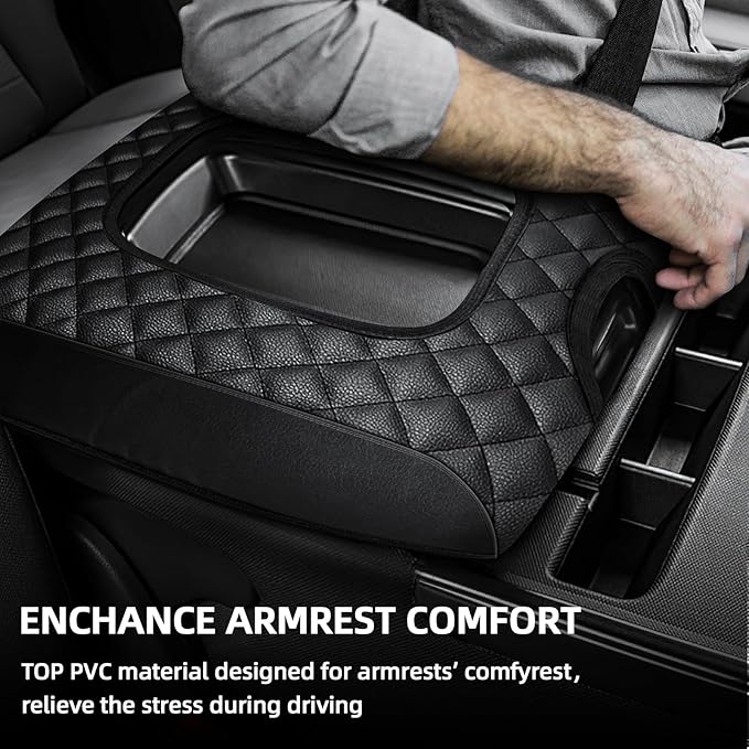 Center Console Cover Compatible with Chevy Silverado 2014 2015 2016 2017 2018 with 40/20/40 Jump Seat Console, Car Armrest Protective Cover, Car Accessories (ONLY for Split Bench Jump Seat)
