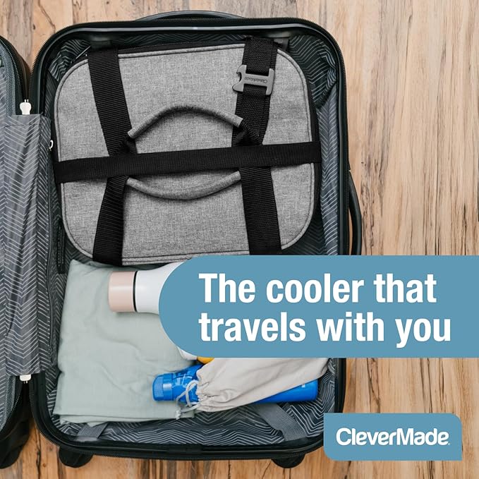 CleverMade Collapsible Insulated Cooler Bag – Leakproof Soft Cooler for Beach, Travel, Car – Bottle Opener