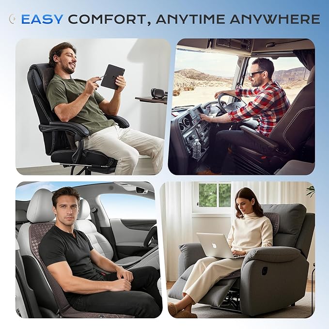 Coverado Summer Cooling Car Seat Cushion, 12V-24V Dual Blowing & Suction Ventilated Pad with 8 Turbo Fans, 3-Speed Adjustable Universal Fit for Hot Weather Car, SUV, Truck & Van-Brown