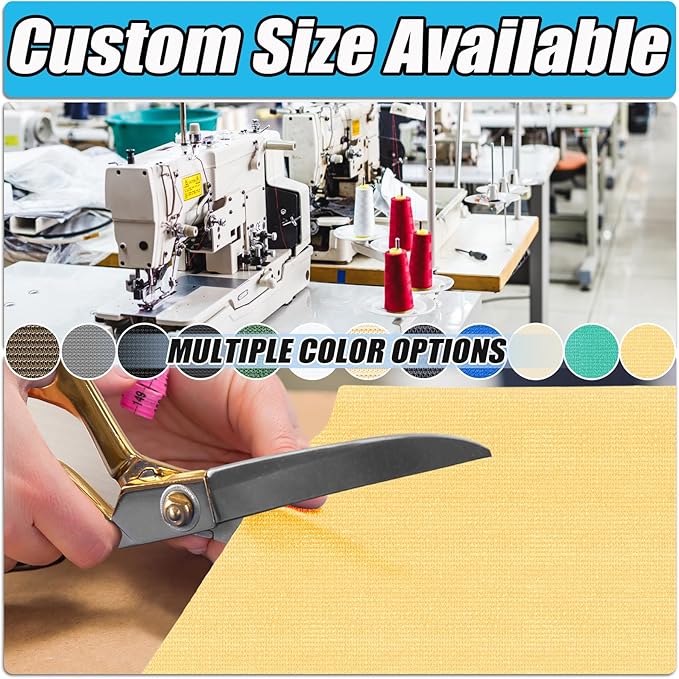 Amagenix 90% Shade Fabric 14'X 23' Sand Sun Shade Cloth with Grommets for Pergola Replacement Shade Cover Canopy, Heavy Duty, Cable Zip Ties Included (We Customized)