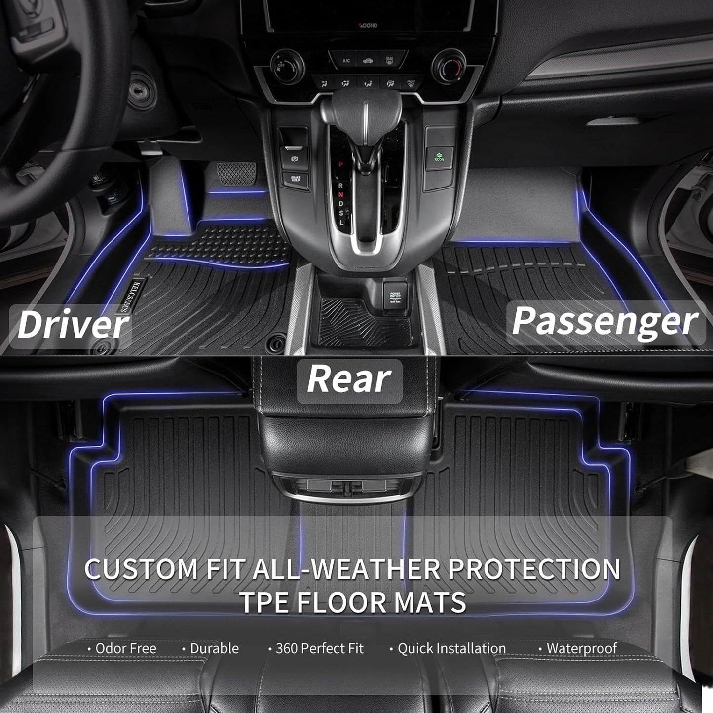 KELCSEECS® Floor Mats & Cargo Liner with Seatback Mats Custom for Nissan Pathfinder 2022-2025 8 Seat/Infiniti QX60 7 Seat All Weather Protection TPE Floor Liners Full Set Pathfinder Accessories Black