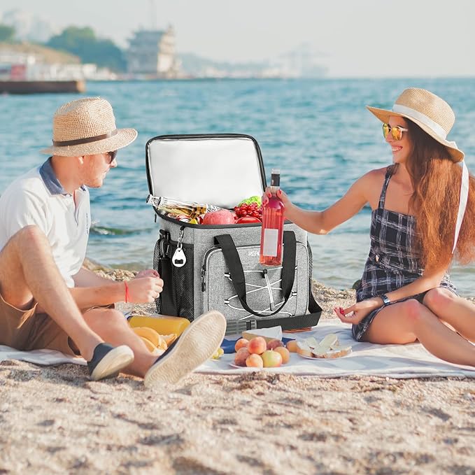 RealCool Soft Cooler Bag 35/45Can, Collapsible Cooler Insulated Leak Proof, Large Lunch Box for Men Women, Soft-Sided Cooler for Picnic, Grocery, Beach, Camping, Travel