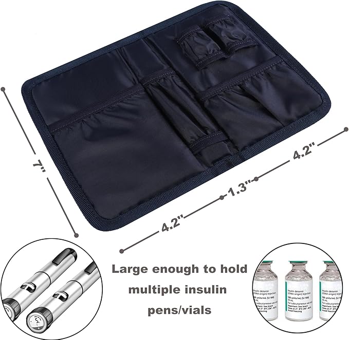 Apollo Walker Insulin Cooler Travel Case Diabetic Medication Cooler with Ice Packs and Insulation Liner TSA Approved