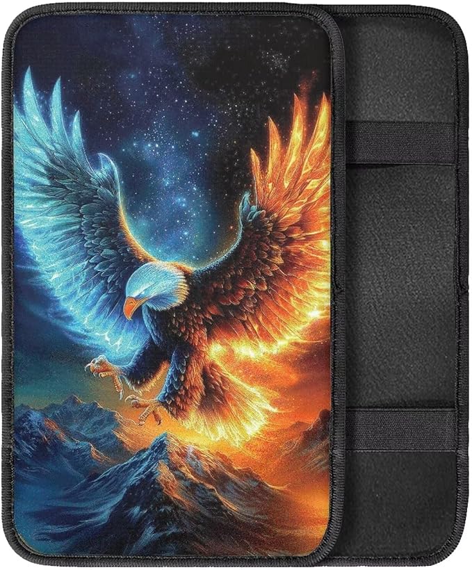 Eagle Auto Center Console Pad,Soft Waterproof Car Center Console Covers Auto Armrest Seat Box Cover Protector for Most Vehicle SUV Truck Car