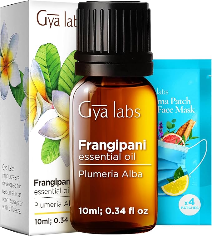 100% Pure Frangipani Essential Oil - 0.34 Fl Oz - Frangipani Oil for Hair, Skin, Diffuser, Aromatherapy & DIY Candle Making Scent