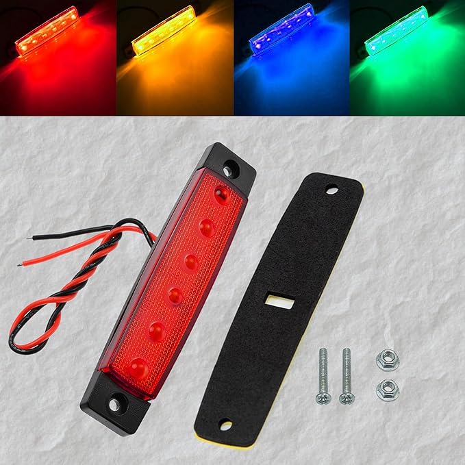 10 Pcs LED Rock Lights Waterproof 3.8" Sealed Red Underglow Kit, Fender Wheel Well Lights, Car Exterior Side Marker for Wrangler, Snowmobile, Truck, Golf Cart, RV, Cab, SUV, Offroad