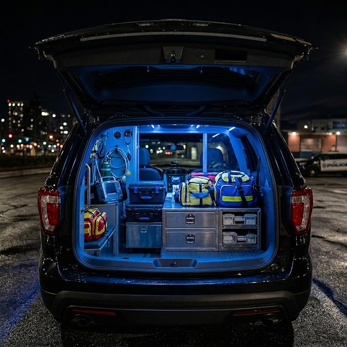 Alpena MAX LED Light Strip Starter Kit – EZ-Link Modular 12V Plug-and-Play Lighting for Cars & Trucks, Interior/Exterior Stick-On Light Bars, 2×12” Weatherproof Strips, Blue
