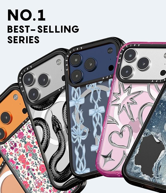 CASETiFY Impact iPhone 17 Case [Slim/Compatible with Magsafe / 8.2 ft. 4X Military Grade Drop Protection] - Choco Dots - Clear Black