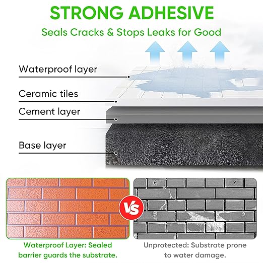 Transparent Waterproof Sealant 17oz - Invisible Protective Coating for Roof, Bathroom Tile & Walls, Indoor/Outdoor Waterproof Solution