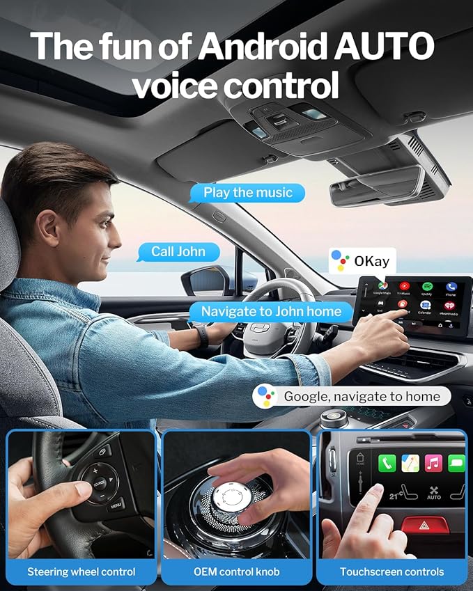 Wireless Android Auto Adapter for Factory Wired Android Auto Car, Converts Wired to Wireless, Compatible with Android 11+ & Cars from 2017, Black