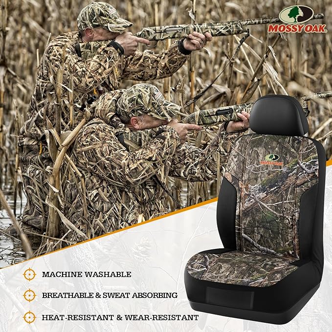 Mossy Oak Camo Seat Covers, Airbag Compatible, Universial Fit, Fit Most Bucket Seats - Made with Premium Rip-Stop Oxford Fabric - Official Licensed Product