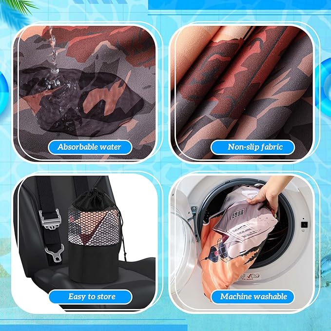 1 Pack Car Seat Towel Covers with Storage Bag 63 x 32 Inch Athletic Running Towel Seat Sweat Washable Non Slip Cover Gift for Car Outdoor Sport Activities (Mount Desert Island)