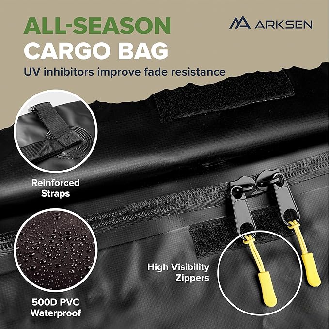 ARKSEN Skinny Roof Rack 64"x23"x6" Cargo Carrier with Waterproof Bag & Anti-Slip Mat, Heavy Duty Weather Resistant Top Mount Cargo Basket, Luggage Camping Gear Storage for Car, Truck or SUV Transport