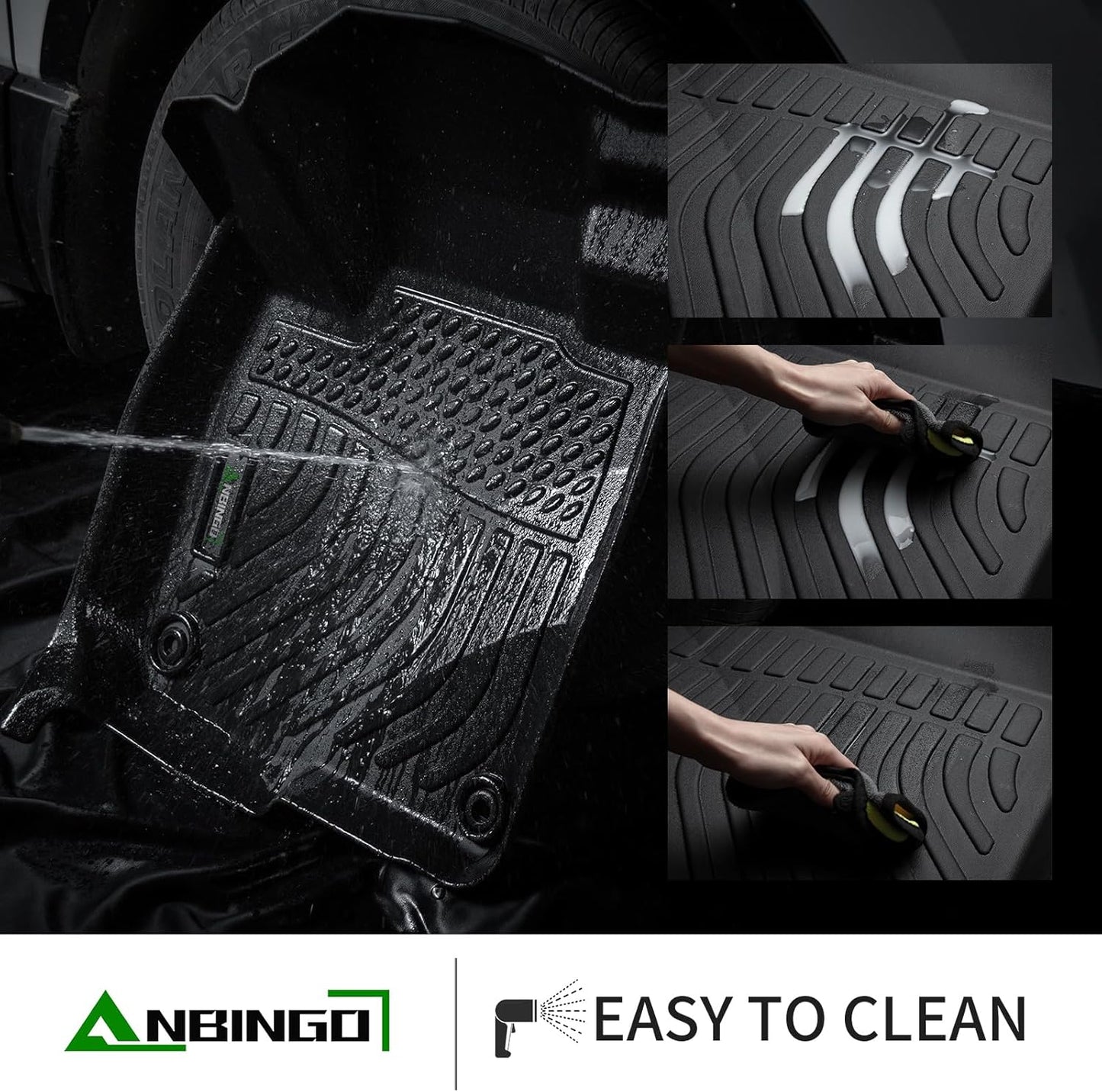 ANBINGO-All Weather Floor Mats Custom for 2020-2026 Nissan Sentra S/SV/SR Sedan Waterproof Guard Automotive Sentra Floor Mats Sentra Accessories Full Set Black