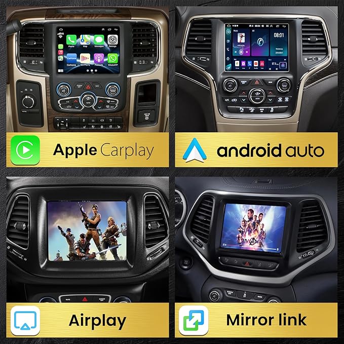Linux Interface Box Carplay Adapter Retrofit Decoder Kit for Jeep Cherokee Compass RAM Wireless CarPlay Android Auto Fit for Original Car Radio Upgrade GPS Navigation