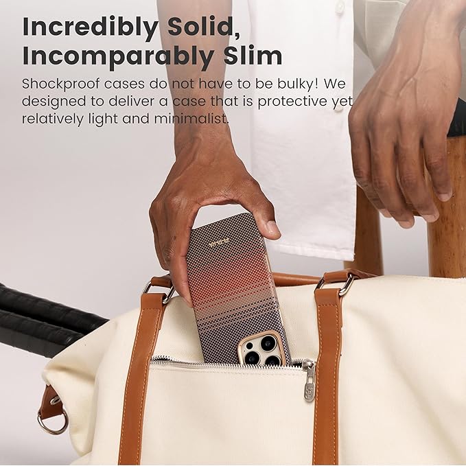 pitaka for iPhone 16 Pro Max Case Compatible with MagSafe, Shockproof Case iPhone 16 Pro Max, 1500D Aramid Fiber and TPU Combined [Military Grade Protective Case-Sunset] | Shockproof Case, 1500D Aramid Fiber, TPU Combined