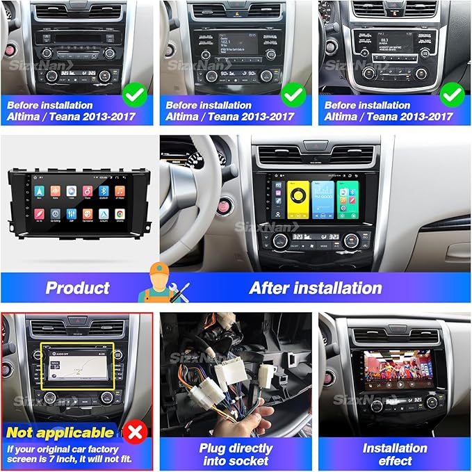 ALTIMA 2013-2018 Radio Updated Compatible with Wireless Carplay Android Auto,Car Stereo 1280x720 TouchScreen Bluetooth Navigation Multimedia Player GPS WIFI AM FM Backup Camera 8core HeadUnit